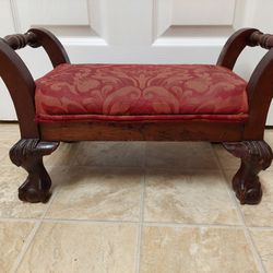 Antique Claw Foot Foot Stool Bench
