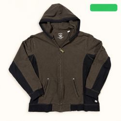 Y2K Chico’s Zenergy Olive Hooded Full Zip Jacket Size 2