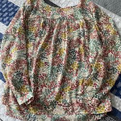 Loft Floral Long Sleeve Top Small
