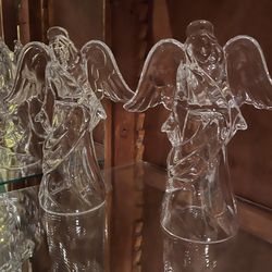 Princess House Crystal Angel Candle Holders 