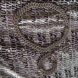 Iced italian Silver pure S925 chain and bracelet