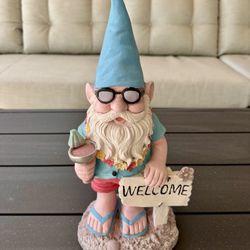 Summer Gnome Welcome Outdoor Decoration, Troll Decor, Size 17 Inches Tall