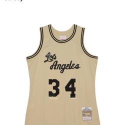 Khaki Black Swingman Shaquille O'Neal Los Angeles Lakers 1996-97 Jersey