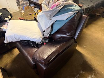 Dark Brown Leather Recliner Chair