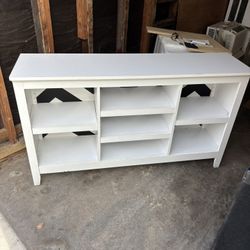 Tv Stand White Open Shelves