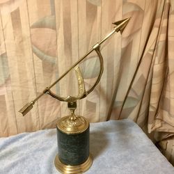 Armillary Sundial - brass and green marble