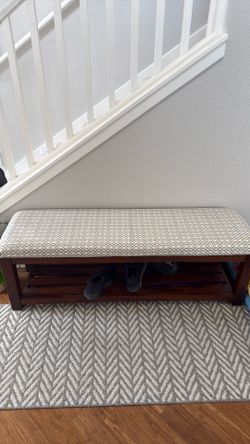 Entry  bench, solid wood, no stains