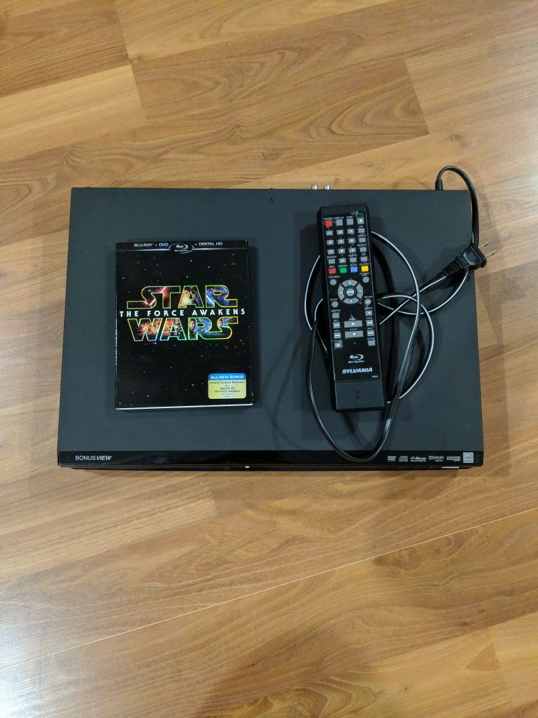 Like New Sylvania NB530SLX Blu-Ray Player With Remote (With Sealed Star Wars The Force Awakens Blu-Ray)