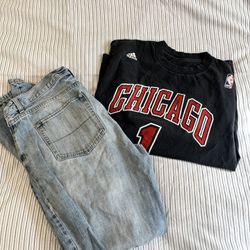 Black Adidas Chicago Bulls shirt/jersey vintage