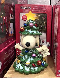 15" Peanuts Snoopy Christmas Tree LED Statue by Jim Shore with 6-Hour Timer