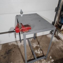 Steel Shop Table W/ Wilton Vise