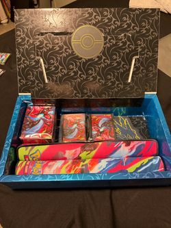 Pokemon card sleeves, deck box and 2 play mats