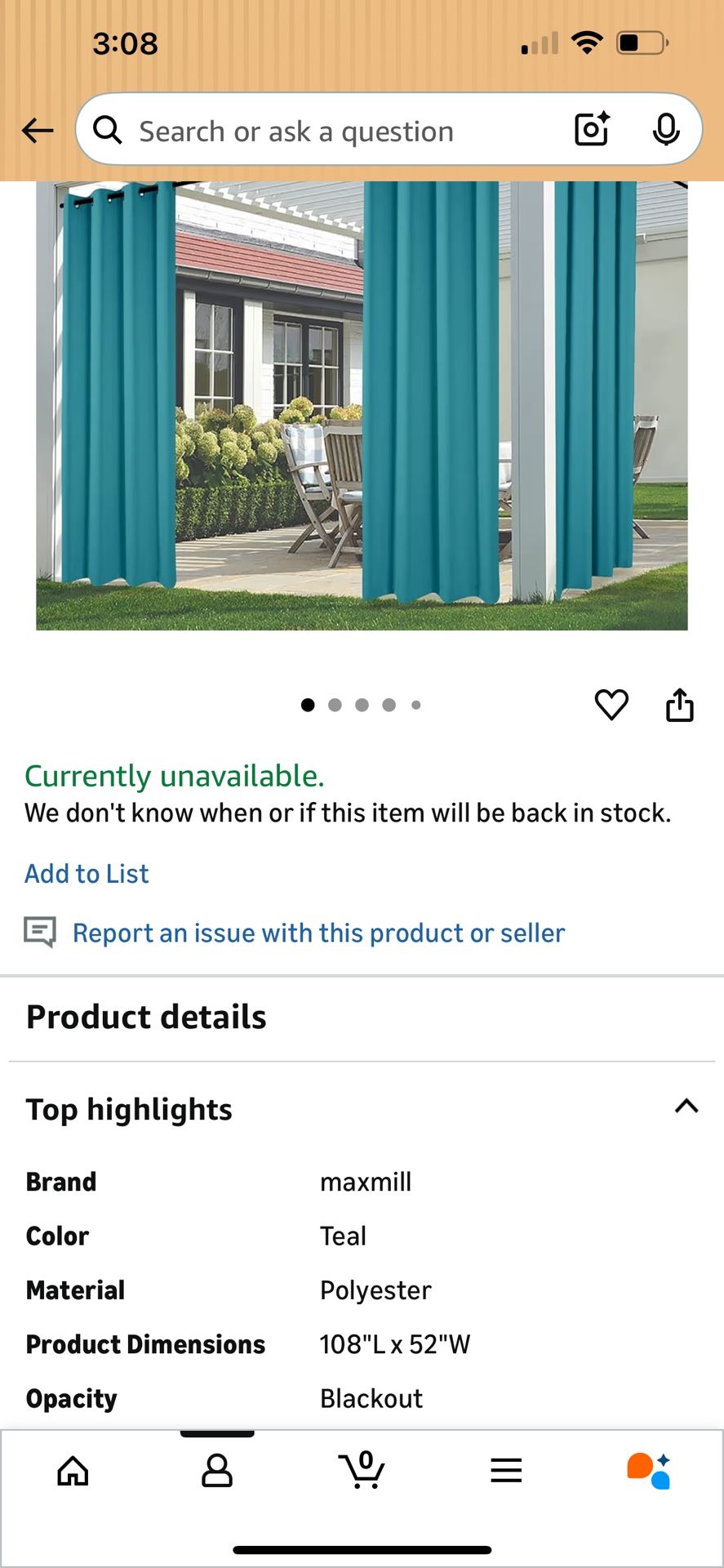 Two Panel Blackout Curtains -Teal