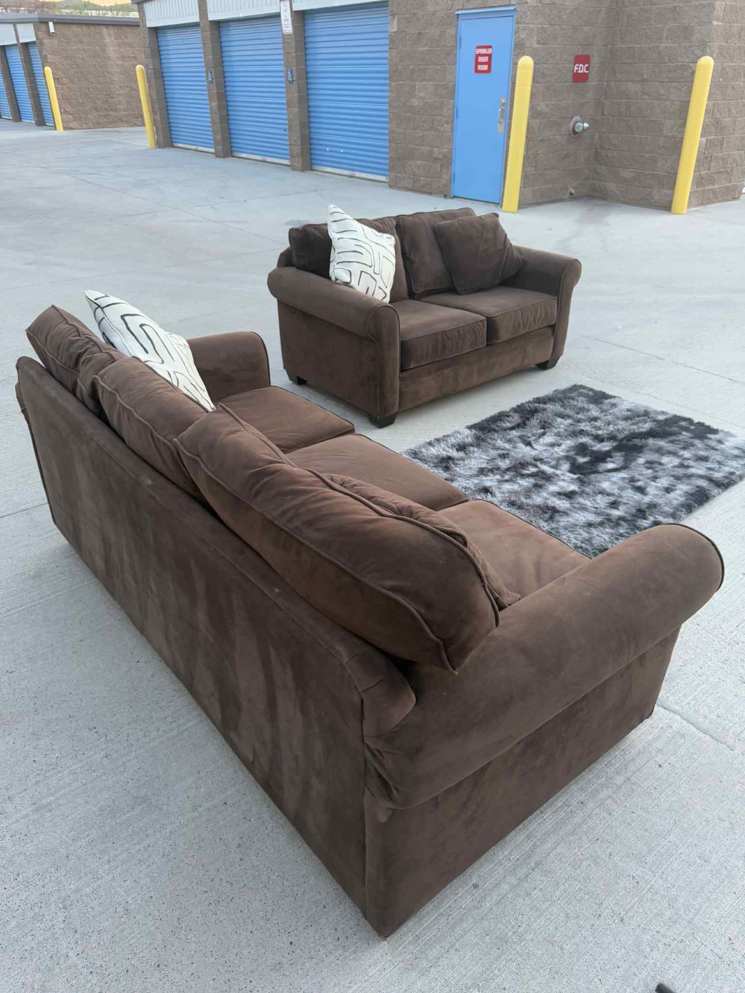 Couch And Loveseat Dark Brown
