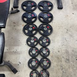 NEW 255 Pound Olympic Plate Set