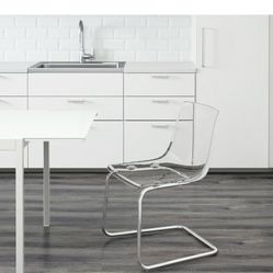 Dining Chair Clear Acrylic Chrome