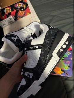 Black and white lv shoes
