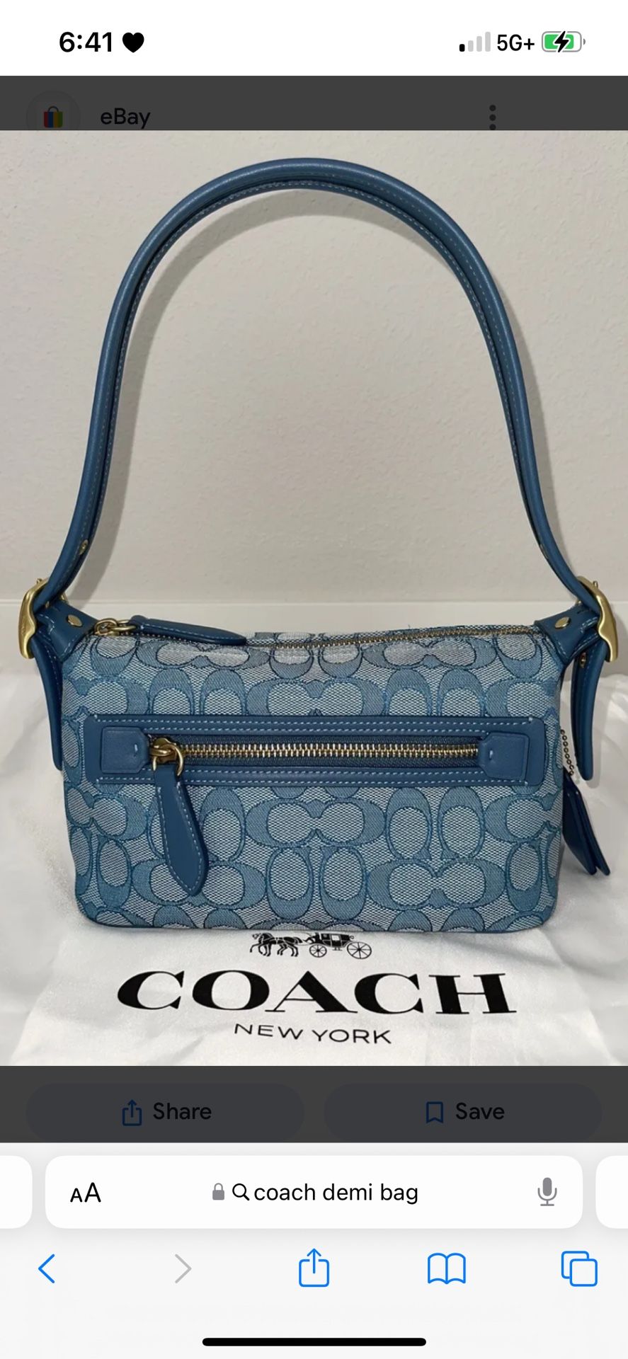 Coach Blue Demi Bag 