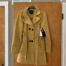 Big Chill Mustard Fleece Trench Coat