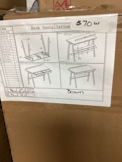 Brown Desk with Drawers – New in Box