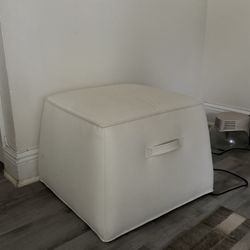 Ottoman White Leather
