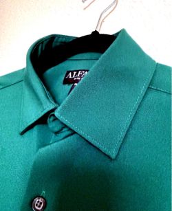 Mens Alfani Slim Fit Green 14.5 dress shirt