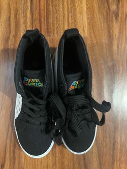 Nintendo Black High-Top Kids Sneakers with White Sole and Multicolor Logo