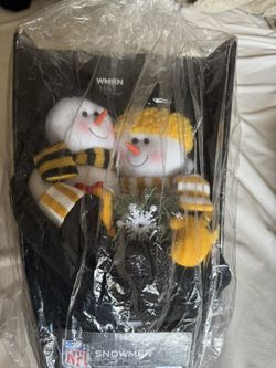 Brand New Pittsburgh Steelers Snowman Top Hat Christmas Decorations 