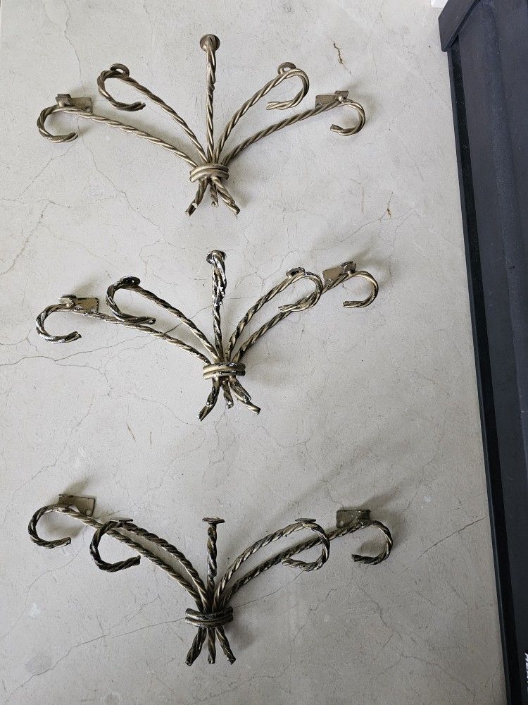 $25.00 - (3) Wall Shelf Brackets, Twisted Rope Design! Rare Find! Lowest Price!