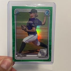 2020 Bowman Draft Case Williams 1st Bowman lol Chrome Green 93 /99 Rockies
