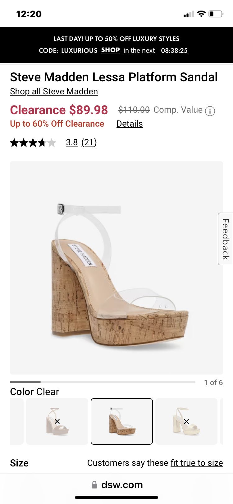 Steve Madden Clear Platform Heels