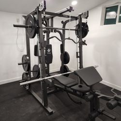 Smith Machine 2001 | Multi-Use Adj Bench | Gym Equipment | Fitness | Squat Rack | Excercise |🔴WEIGHTS AND BARBELL SOLD SEPARATELY 🔴 FREE DELIVERY 🚚