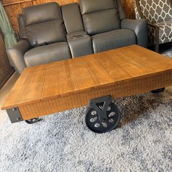 Oak Vintage Industrial Rustic Rectangle Wood Coffee Table *47inches