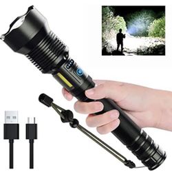 Rechargeable LED Flashlights, 100000 High Lumens Super Bright Flashlight, 7 Light Modes, Zoomable, IPX6 Waterproof, Powerful Handheld Flashlights for 