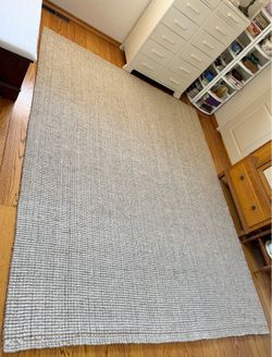 Pottery Barn Rectangular Chunky Wool Jute Indoor Rug 8’ x 10’ Natural