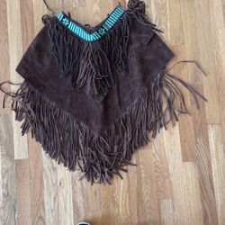 Suede Poncho Style 
