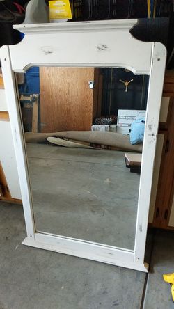 White Wood Frame Mirror