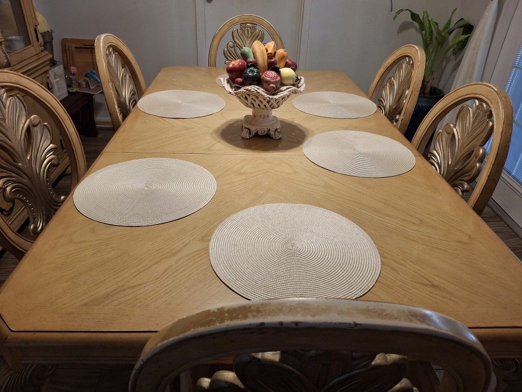 Dining Table And Hutch.
