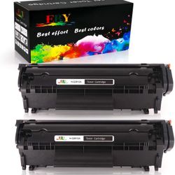 EBY Compatible Toner Cartridge Replacement for HP Q2612A ( Black , 2 pk )