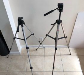Adjustable Quick Release Video Tripod and CX-300 Adjustable Tripod Lot of Two Tripods