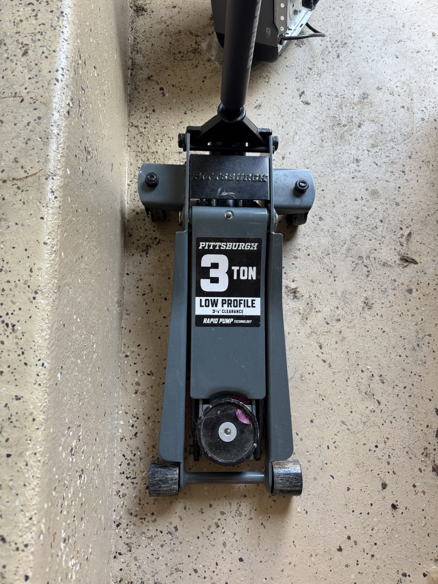 PITTSBURGH 3 Ton Floor Jack with RAPID PUMP, Slate Gray