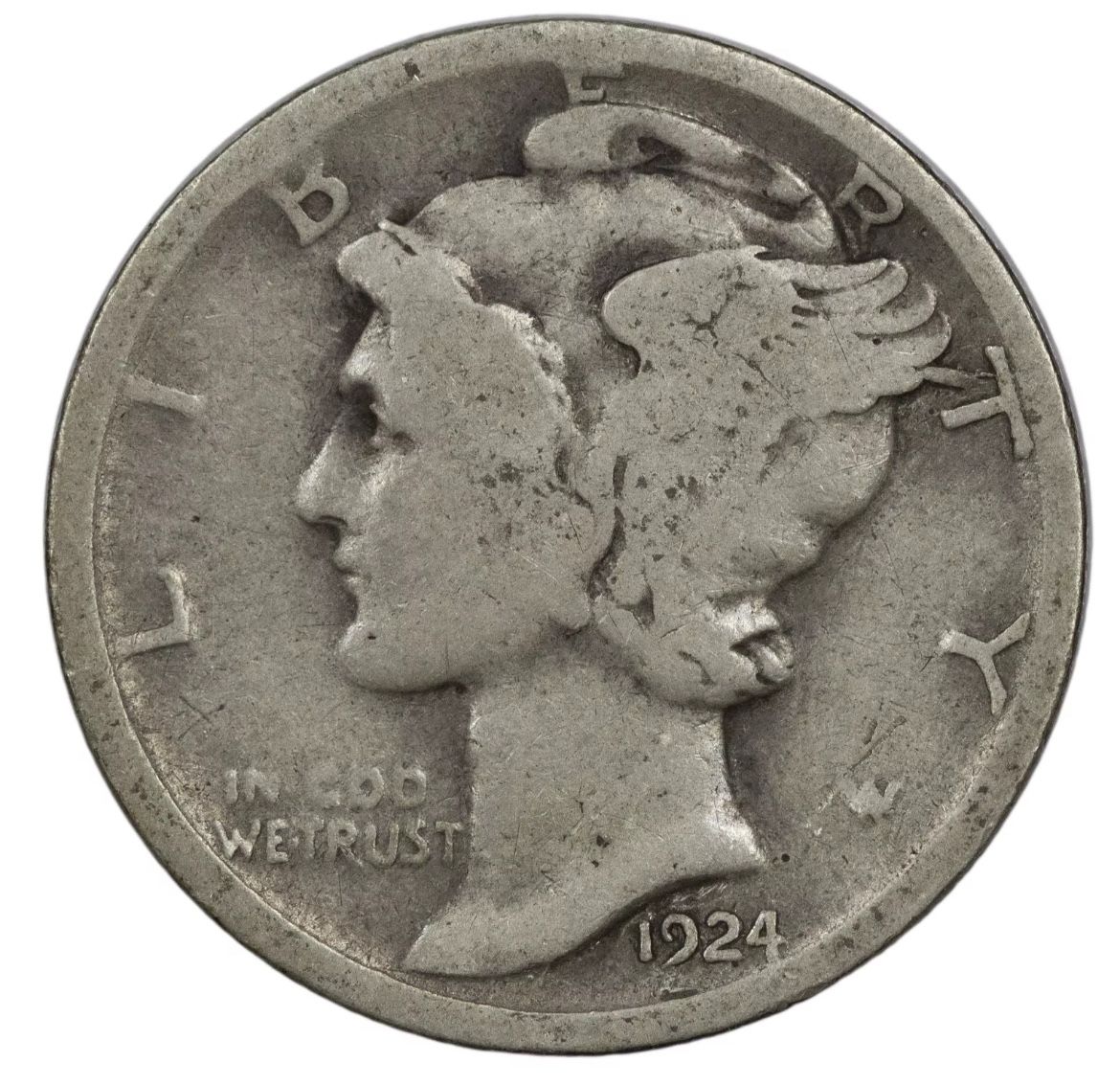 1924-P Mercury Dime 90% Silver