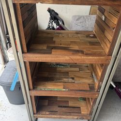 Reclaimed Wood And Metal Shelves, Entertainments Center 