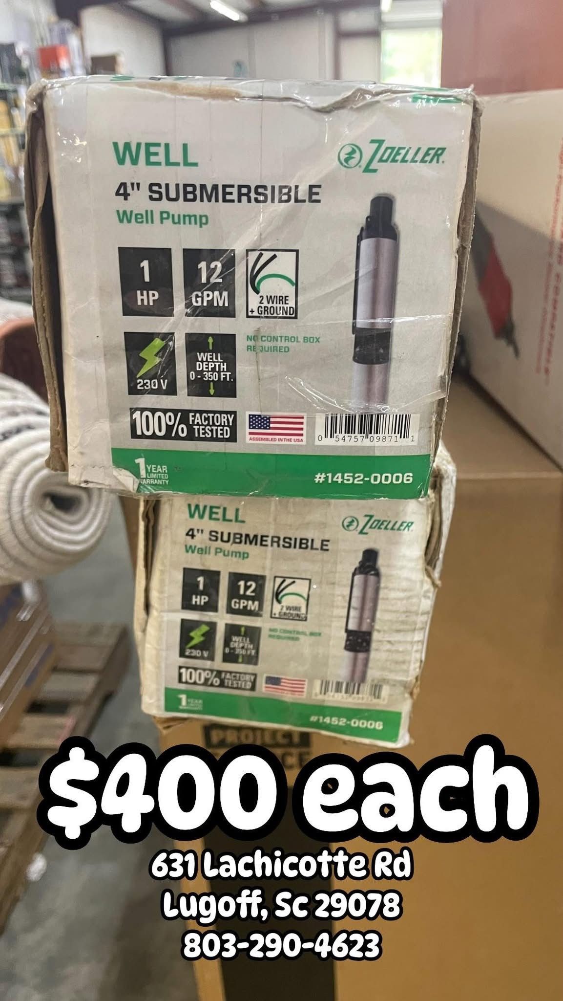 💧 $400 Zoeller 1-HP 230-Volt 12-Gallon Stainless Steel Submersible Well Pump 🌊