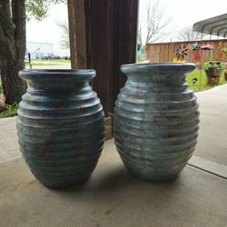 Blue Teal Honeycomb Clay Pots . (Planters) Plants, Pottery, Talavera $90 cada una.