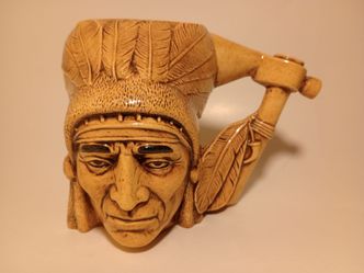 Vintage Native american Indian chief ceramic mug