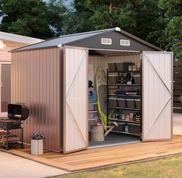 8x6 metal shed with double doors