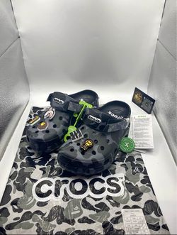 Black bape x crocs