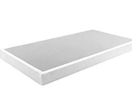 New Panana 5 Inch Box Spring Bed Base Heavy Duty Steel with Fabric Cover Mattress Foundation Wooden Frame Metal Slats, Easy Assembly Twin Size White