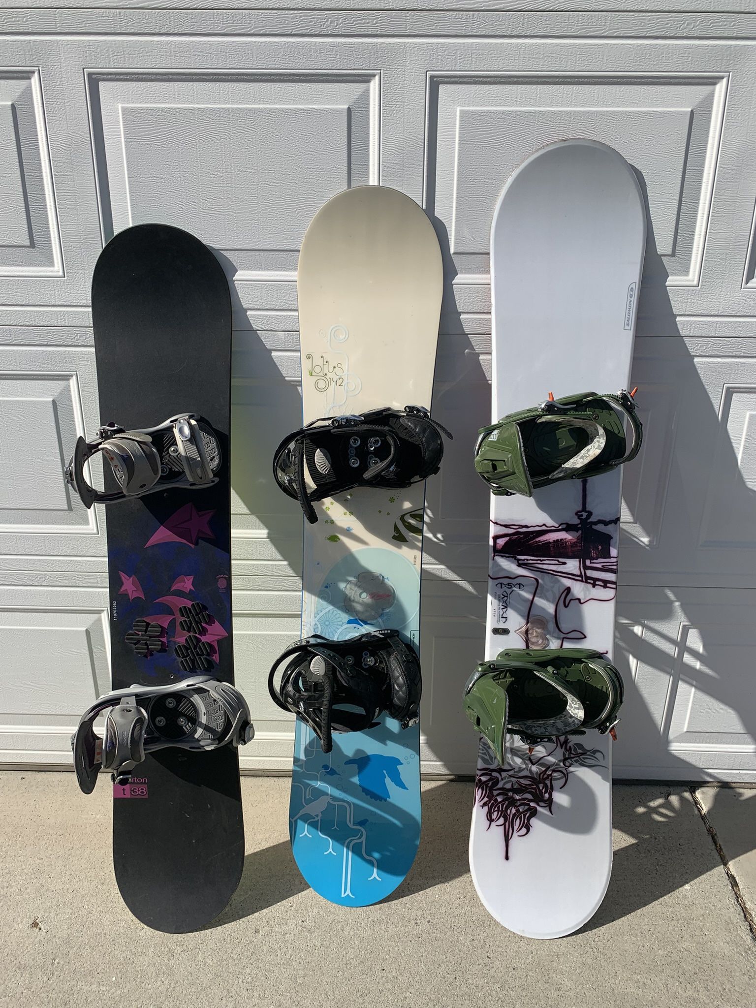 Cheap Snowboards Women’s -138cm to 151cm Burton, Salomon $125 each